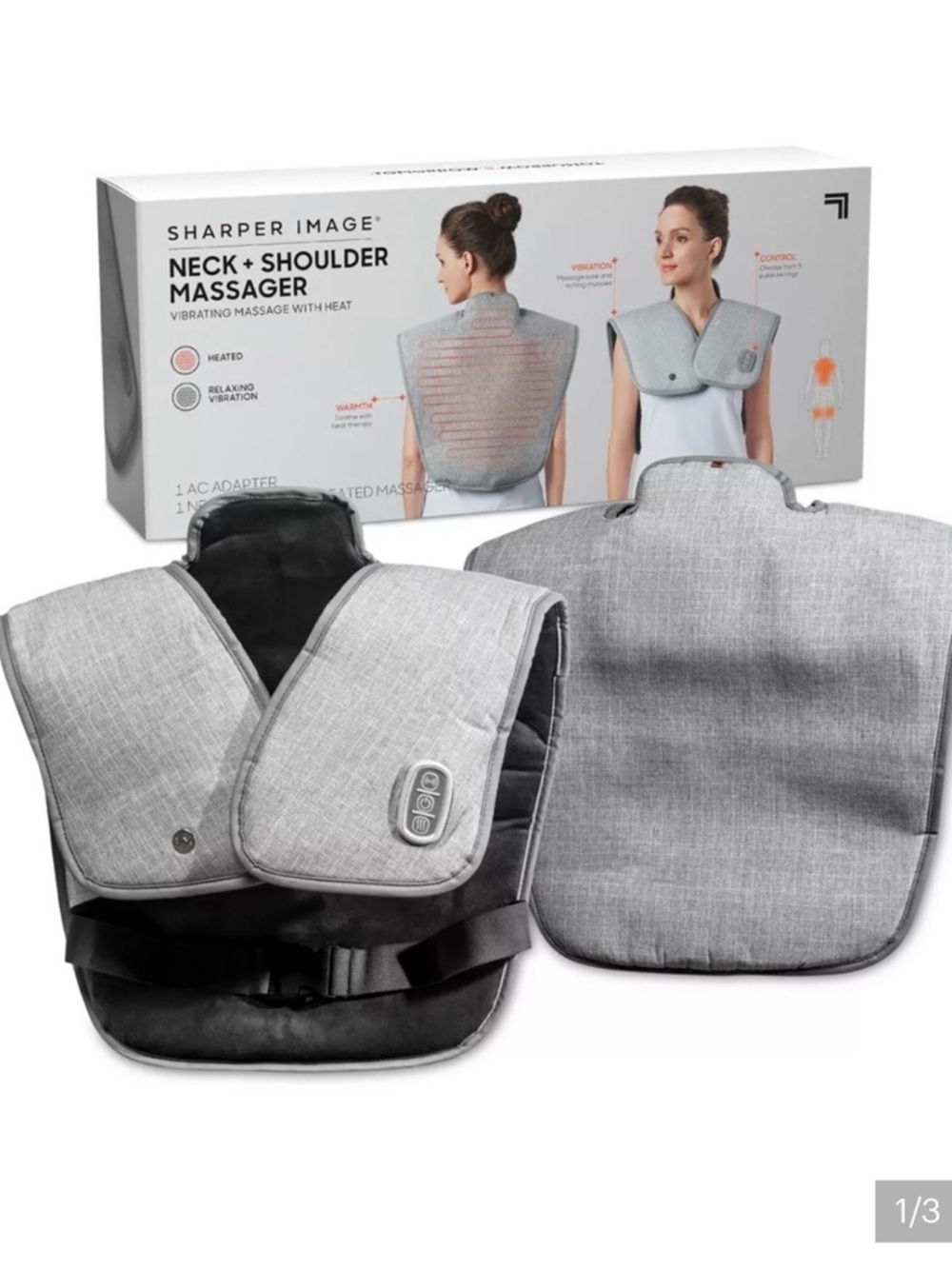 Sharper Image Gray Neck and Shoulder Heated massager